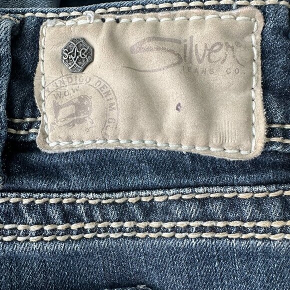 SILVER SUKI STRAIGHT JEANS - THICK STITCHING - Picture 2 of 11